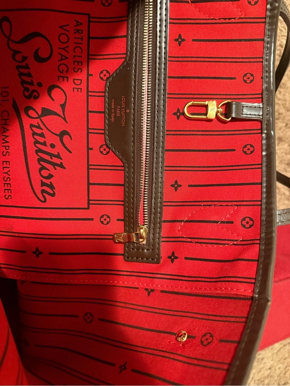 Louis Vuitton Neverfull MM tote bag in Damier Ebène Canvas G11122